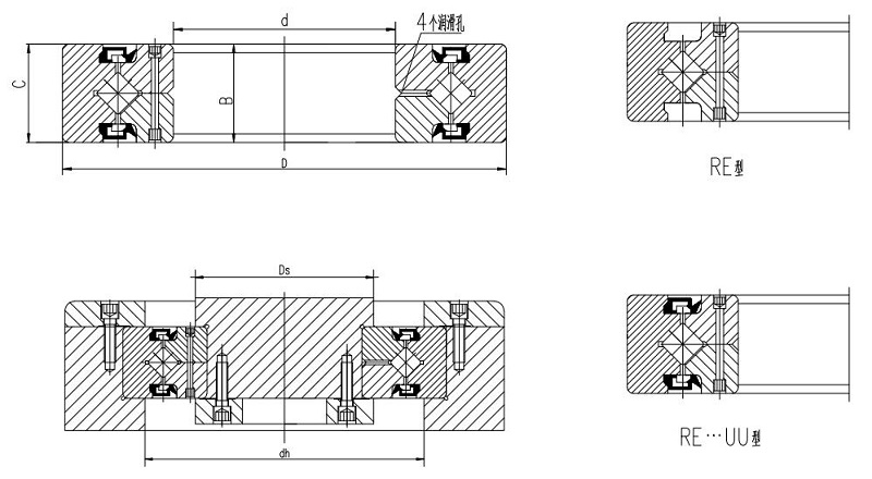 RE外环旋转型交叉滚子轴承